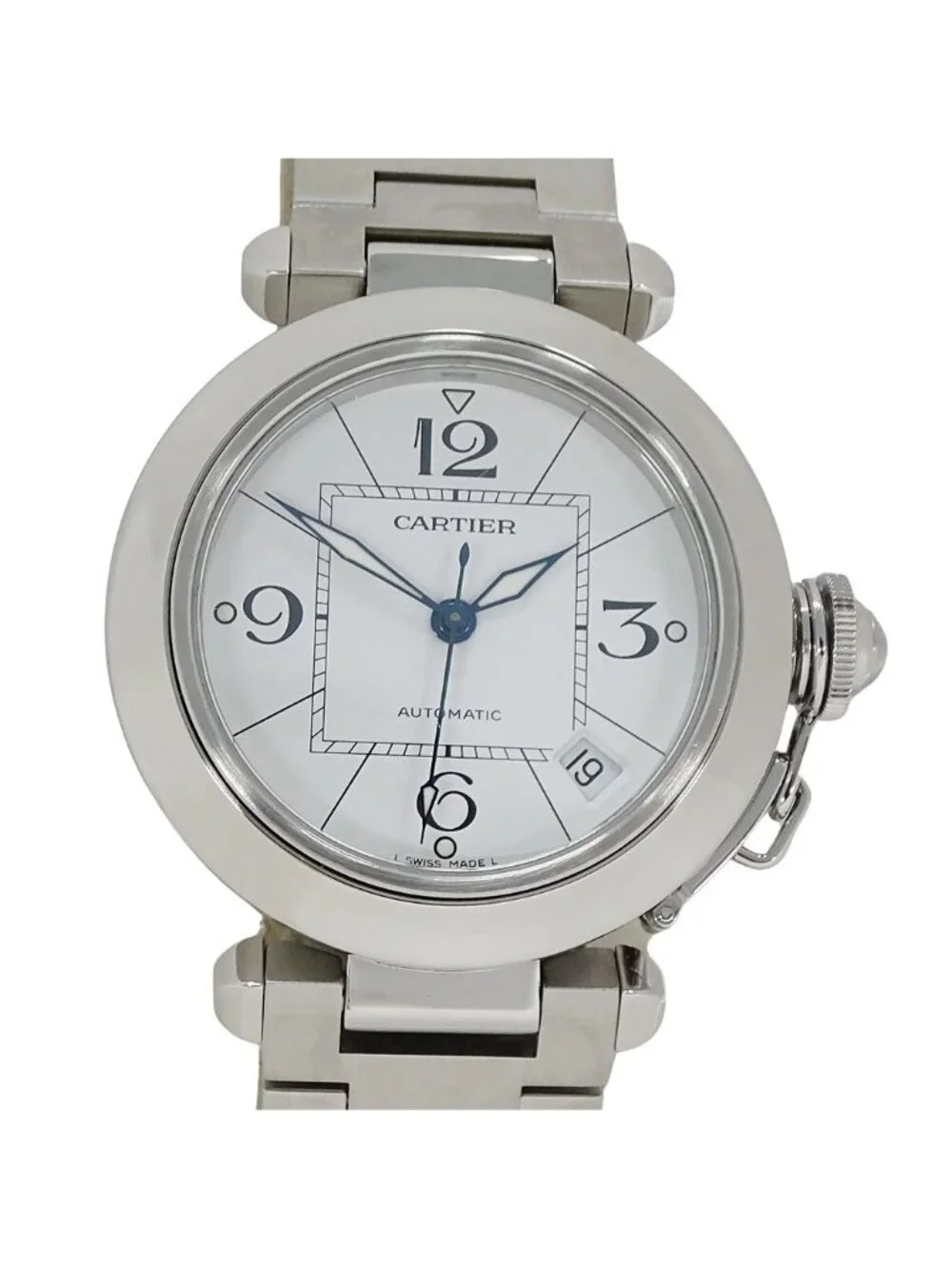 Cartier Watches Boys Pasha C Date Automatic Winding at Stainless SS M7 Silver